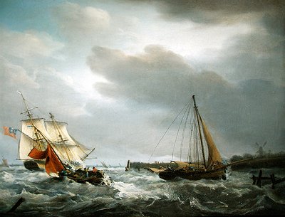 A British Man of War Passing the Mouth of an Estuary by George Webster
