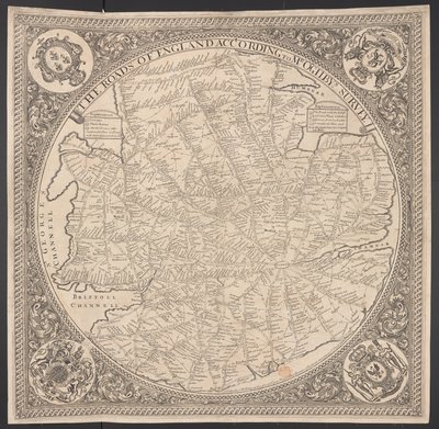 Map of Postroads in the vicinity of London by George Willdey