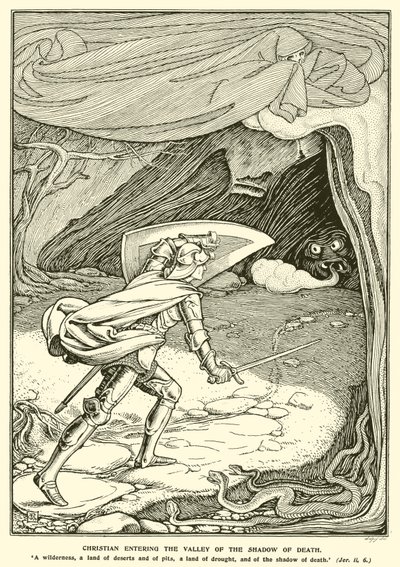 Christian Entering the Valley of the Shadow of Death by George Woolliscroft Rhead
