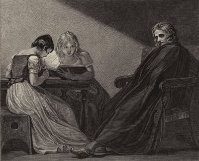 Milton Dictating to His Daughters by George after Romney