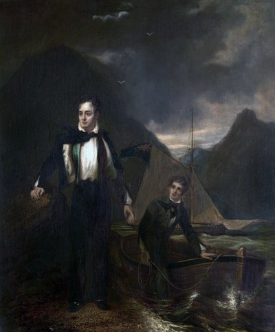 6th Lord Byron and his Servant Robert Rushton by George after Sanders