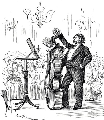 Cartoon Commenting on Musical Prodigies Who Seemed to Be Getting Younger and Younger by George du Maurier