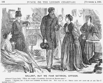 Gallant, but we fear Satirical Officer, 1865 by George du Maurier