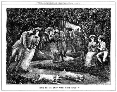 Increasing Popularity of the Roller Skate. George du Maurier Cartoon from Punch by George du Maurier