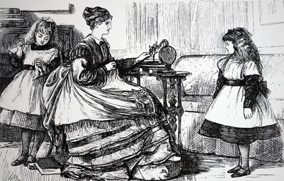 Sewing Machine in a Middle Class Home by George du Maurier