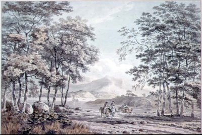 Landscape with River and Figures by George the Elder Barret