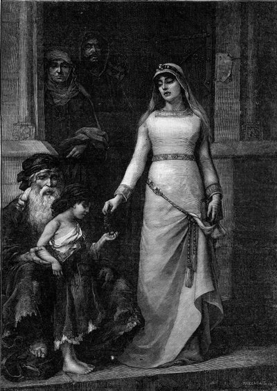 Blanche de Castille, Queen of France (1188 - 1252), nicknamed the Love of the Poor (1879) by Georges (after) Moreau de Tours