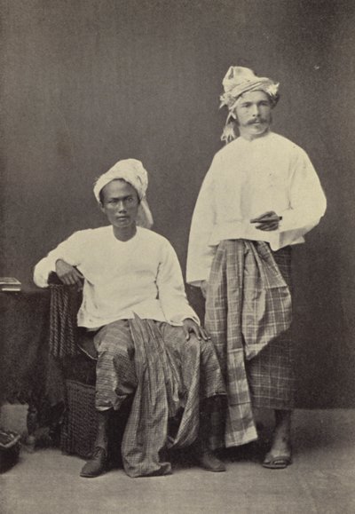 Burma: The author in Burmese dress (1878) with a football comrade by Georges Bertin Scott