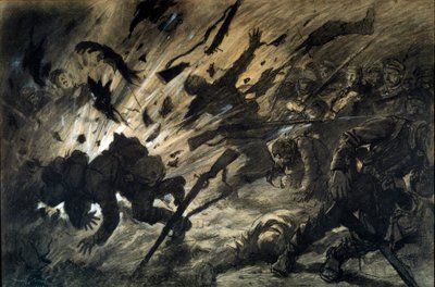 Effect of a shell in the night, April 1915 by Georges Bertin Scott