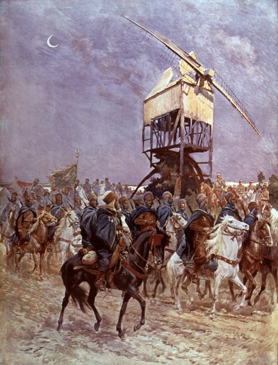 Moroccan Soldiers in French Colonial Army Fighting in Flanders by Georges Bertin Scott