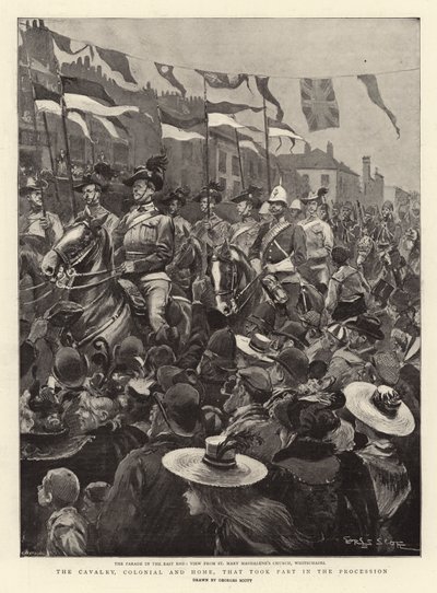 The Cavalry, Colonial and Home, That Took Part in the Procession by Georges Bertin Scott