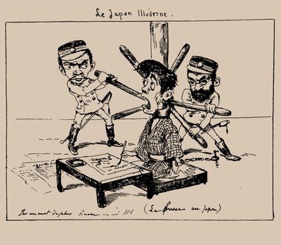 Japan Illudes the Press, 1887 by Georges Bigot