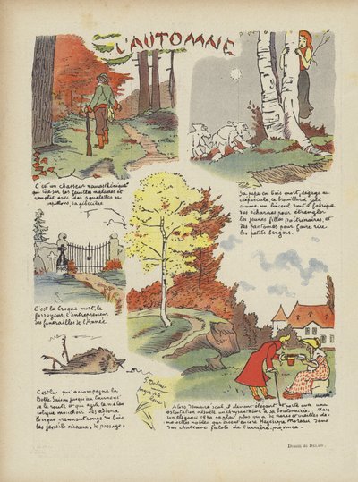 Autumn (Illustration for Le Rire) by Georges Delaw