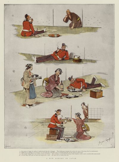A Run Ashore in Japan by Georges Ferdinand Bigot