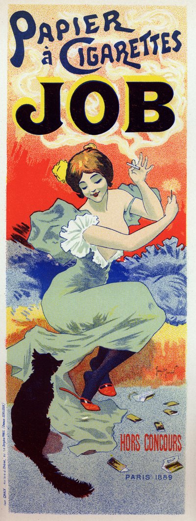 Lifestyle. Job rolling paper for cigarette. Poster by Georges Meunier, France, c.1895 by Georges Meunier