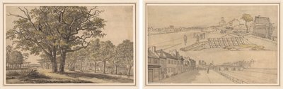 Landscape (recto) Two Views of Paris (verso) by Georges Michel