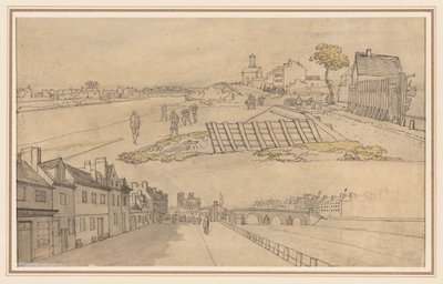Two Views of Paris, first half 1800s by Georges Michel