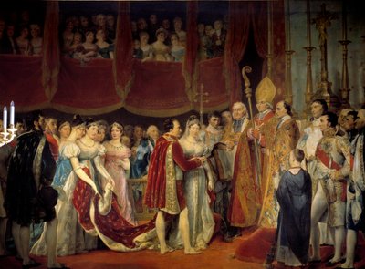 Religious marriage of Napoleon I (1769-1821) with Archduchess Marie Louise of Habsburg-Lorraine (1791-1847), 2/04/1810 in the Salon Carre du Louvre by Georges Rouget