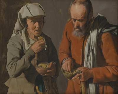 Peasant Couple Eating Peas von Georges de La Tour