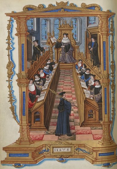 Doctors at University of Paris by Etienne Colaud, from Chants Royaux, 1537 by Georgia Levan Ramishvili from Tbilisi