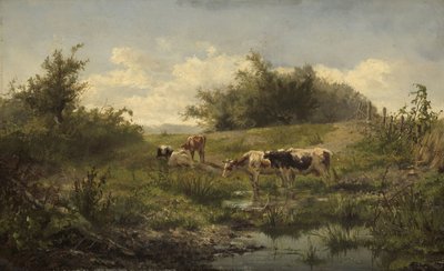Cows at a Pond by Gerard Bilders