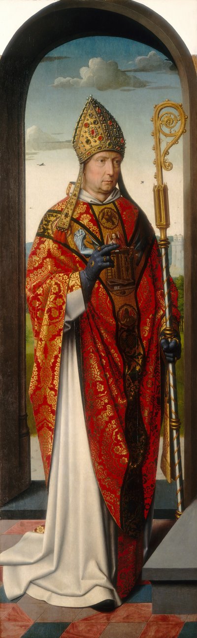 The Saint Anne Altarpiece: Saint Nicholas (left panel) by Gerard David