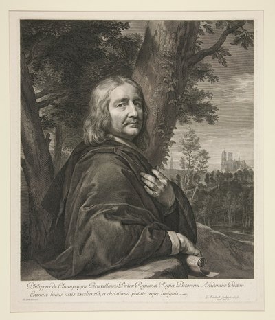 Philippe de Champaigne Standing in a Landscape by Gérard Edelinck