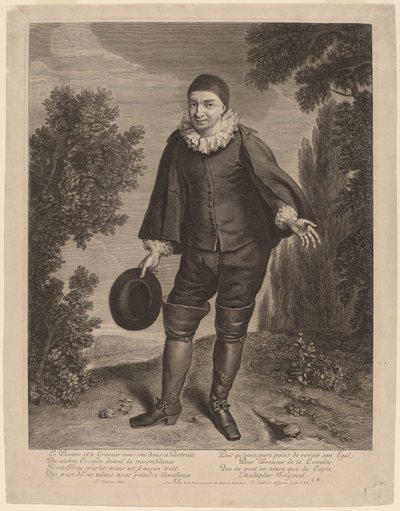 Raimond Poisson as Crispin by Gerard Edelinck after Theodor Netscher