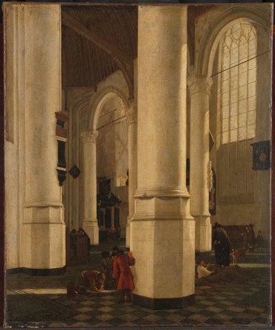 Interior of the Oude Kerk in Delft, with the Tomb of Vice-Admiral Pieter Pietersz Heijn by Gerard Houckgeest (attributed to)