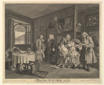 Marriage A-la-Mode, Plate VI by Gerard Jean Baptiste Scotin