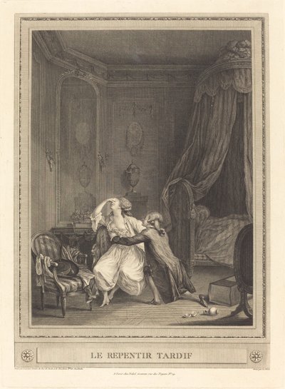 The Late Repentance by Gerard Rene Le Vilain after Nicolas Lavreince