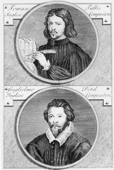 Thomas Tallis and William Byrd, engraved by Niccolo Francesco Haym by Gerard Vandergucht
