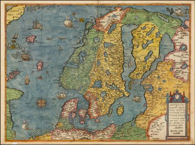 1593 Map of Northern Europe by Gerard de Jode