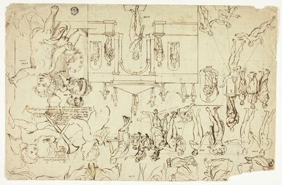 Copies after Illustrations of Statues and Paintings; Measurements for a Man