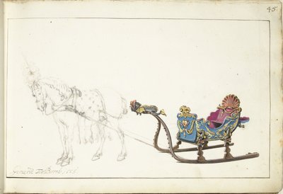 Horse and sleigh by Gerard ter Borch (II) (signed by artist)