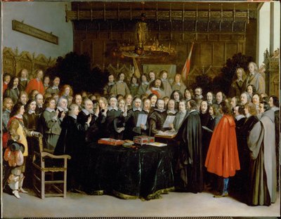 The Swearing of the Oath of Rectification by Gerard ter Borch or Terborch