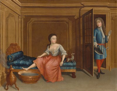 Lady Undressing for a Bath by Gerardus Duyckinck