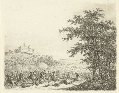 Cavalry Battle at Fort Königstein by Gerardus Emaus de Micault