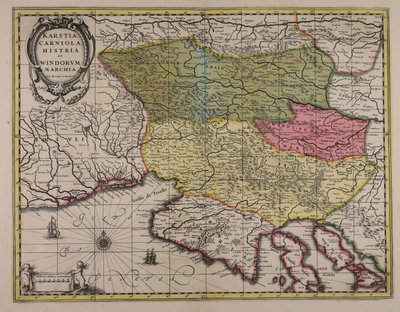 Karstia, Carniola, Histria and Windic March by Gerardus Mercator