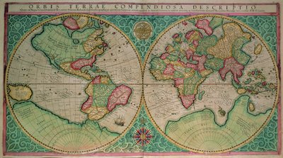 Map of the World (from the Atlas sive cosmographicae, published 1595) by Gerardus Mercator