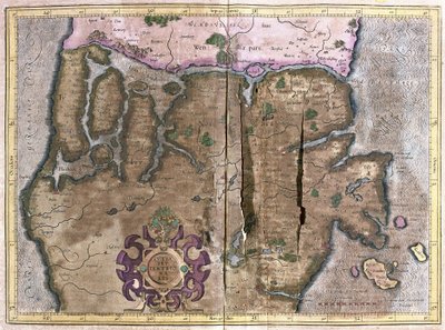 Northern part of Jutland, Scandinavia (engraving) by Gerardus Mercator