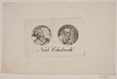 Sheet with Two Tondo Portraits by Gerhard Ludvig Lahde