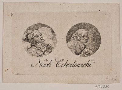 Sheet with Two Round Portraits by Gerhard Ludvig Lahde