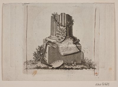 Vignette with Broken Column and the Three Nordic Kingdoms