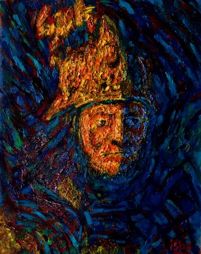Helmeted Gold Man after Rembrandt by Gerhardt Isringhaus