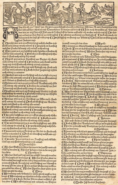 Calendar with the Nativity and Adoration by German 15th Century