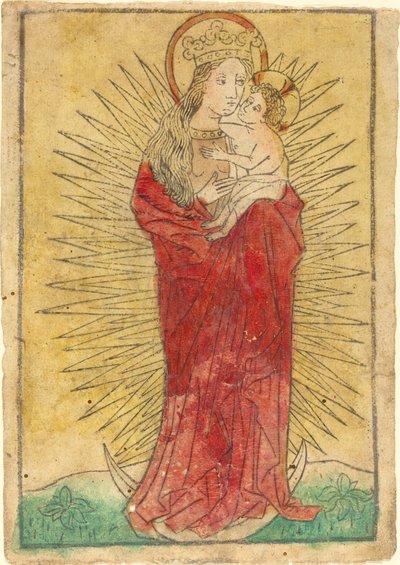 Madonna and Child in a Glory Standing on a Crescent Moon by German 15th Century