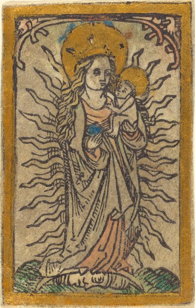 Madonna and Child in a Glory Standing on a Crescent Moon by German 15th Century