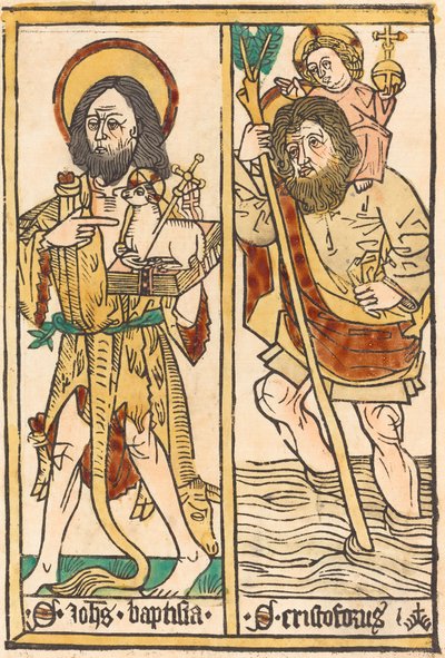 Saint John the Baptist and Saint Christopher by German 15th Century
