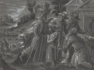 Abraham Entertaining the Angels (verso) by German 16th Century
